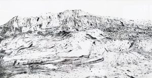 Géographie #1021, 2025, 30x58cm. </br>Avec cadre 50x70cm.