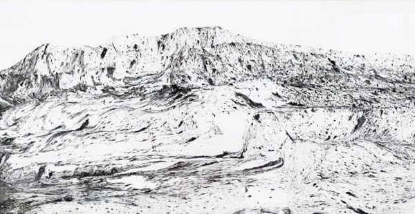 Géographie #1021, 2025, 30x58cm. </br>Avec cadre 50x70cm.