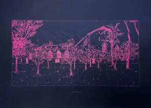 Bout du monde numéro C13, 2025, 50x70cm. </br>Avec cadre 50x70cm.