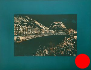 Bout du monde numéro C10, 2025, 50x65cm.</br>Avec cadre 50x65cm. <b>VENDU</b>